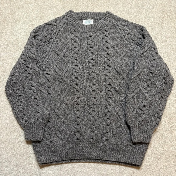 Blarney Woollen Mills Other - Vtg Blarney Woollen Mills Sweater Medium Brown Wool Cable Knit Aran Fisherman